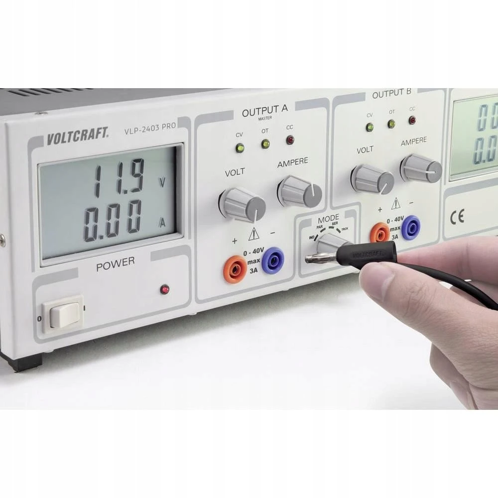 Schneider Electric Matavimo laidas VOLTCRAFT 4 mm kištukas - 4 mm kištukas 1.00 m juodas 1 vnt. 1603010