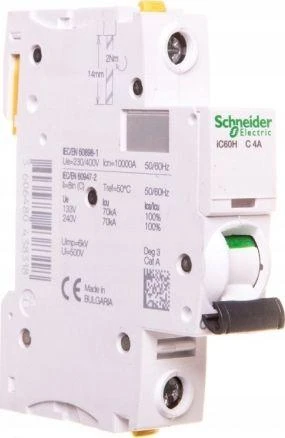 „Schneider Electric“ grandinės pertraukiklis 1P C 4A 10 kA AC iC60H-C4 (A9F07104)