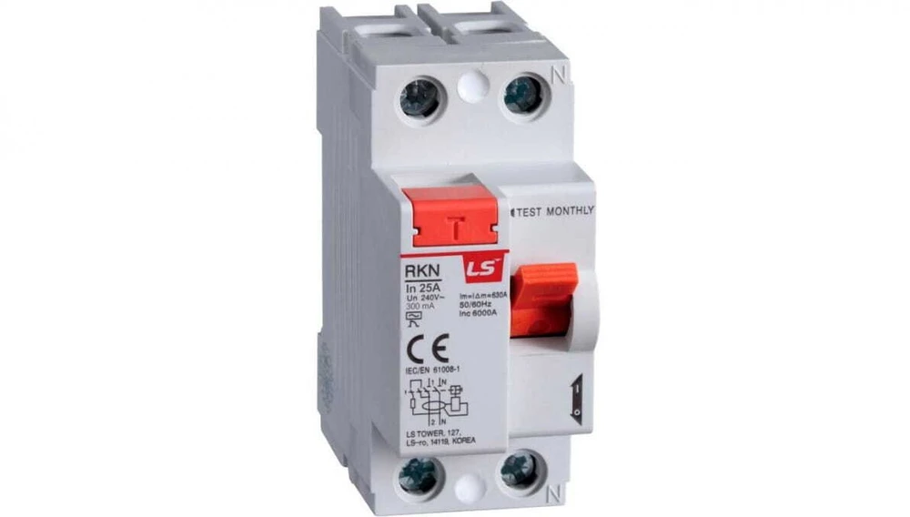 Schneider Electric Lsis RKN2P 25A 300MAA Liekamosios srovės grandinės pertraukiklis 2P 25A 0,3A tipas A RKN2P 25A 300MAA 06220446R0