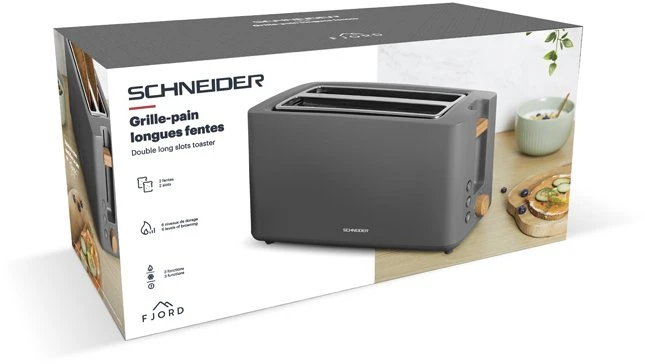 Skrudintuvas Schneider Elektro sprzęty i priedai Fjord Collection Long Slot Toaster Juodas