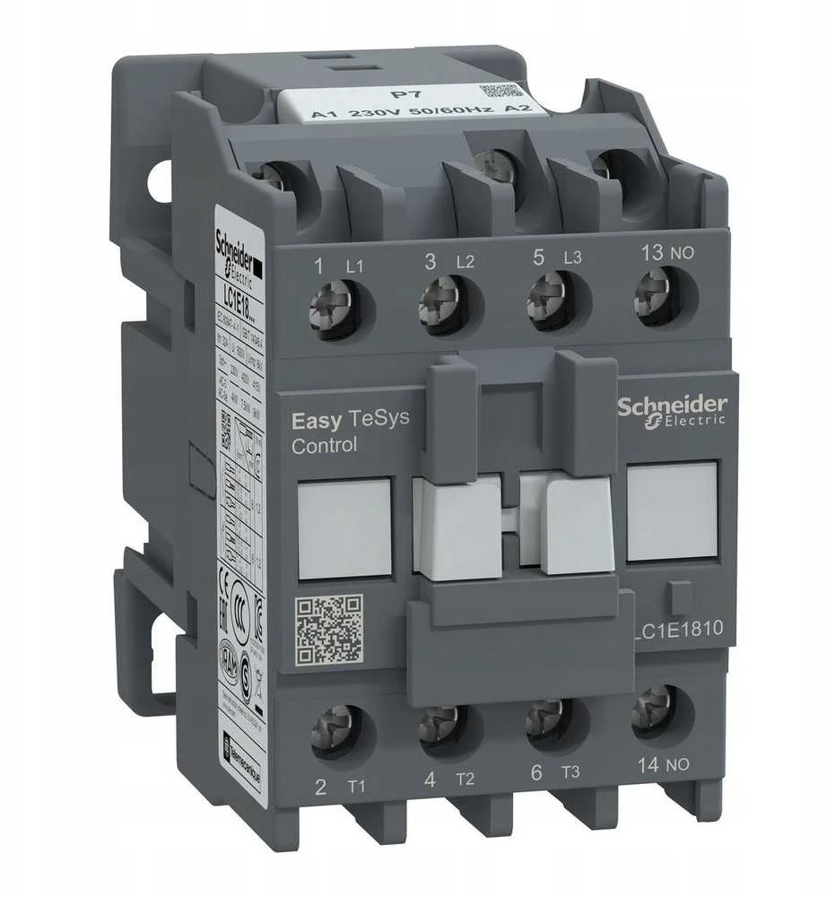 Schneider Galios kontaktorius Easy TeSys Control AC-3, 18A, 3P (1NO), ritė 230V, 50/60Hz LC1E1810P7