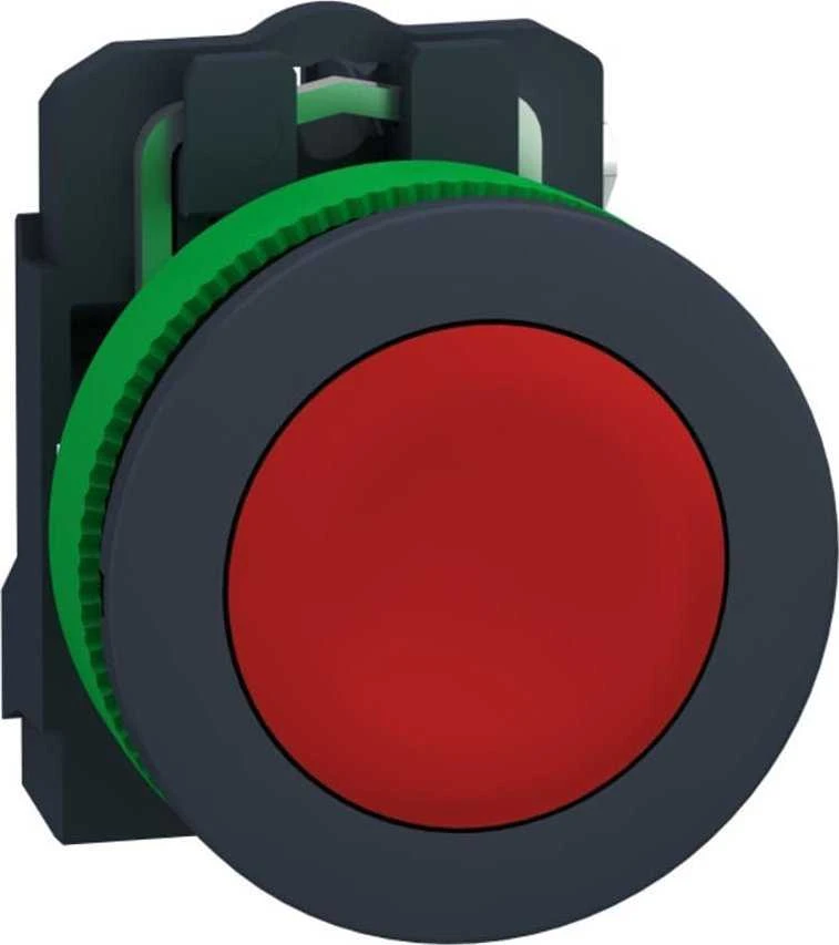 Schneider Electric Harmony XB5 plokščias plastikinis mygtukas. raudonas fi30 automatinis grįžimas nepažymėtas 1R XB5FA42