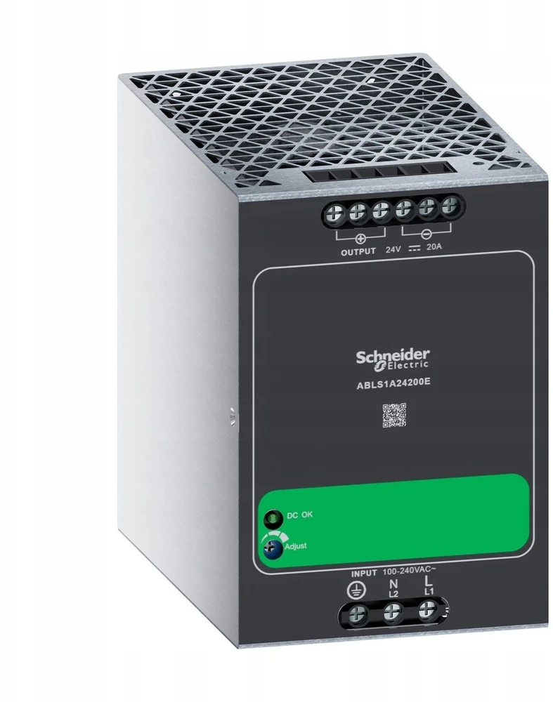 Schneider Electric MAITINIMO ŠALTINIS 1F 100–240 VAC, EKRANAS 24 VDC, 480 W, IP20