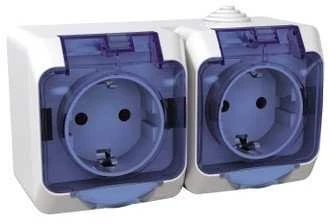 Dvivietis kištukinis lizdas SCHNEIDER CEDAR PLUS, IP44