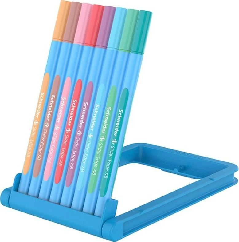 Schneider Rinkinys rašikliai dėkle SCHNEIDER Slider Edge Pastel, XB, 8 vnt., spalvų derinys