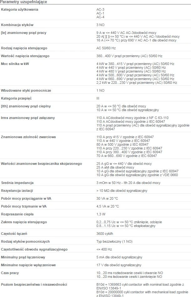 Schneider Electric Schneider TeSys K AC3 9A 3P 1NO ritė 380 / 400VAC dėžutės terminalai (LC1K0910Q7)