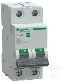 Schneider Electric Schneider Wyłącznik nadprądowy C 50A 2P Easy9 Pro (EZ9F57250)