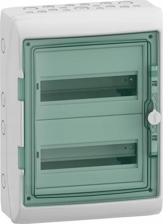 Schneider Electric SCHNEIDERE Hermetinis skirstomasis įrenginys Schneider Mureva / d. Kaedra 2x12 IP65 UV MRV-2-12-NT-T 13433 paviršinės permatomos durys.