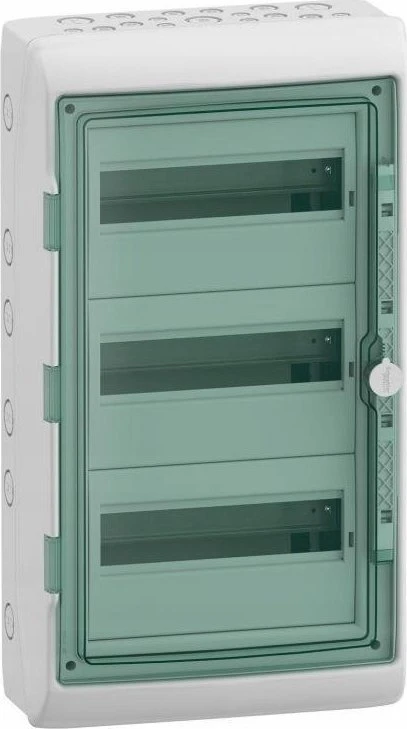 Schneider Electric SCHNEIDERE Hermetinis skirstomasis įrenginys Schneider Mureva / d. Kaedra 3x12 IP65 UV MRV-3-12-NT-T 13435 paviršinės permatomos durys.