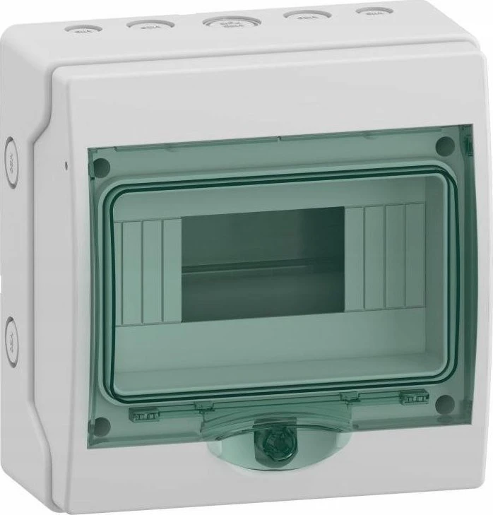 Schneider 13443 Skirstomoji skydas 1x8 paviršiuje montuojamas Mini Mureva IP65 mMRV-1-8-NT-T skaidrios durys 13443