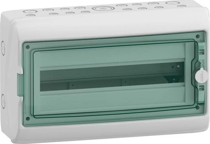 Schneider Electric SCHNEIDERE Hermetinis skirstomasis skydas Schneider Mureva / d. Kaedra 1x18 IP65 UV MRV-1-18-NT-T 13432 paviršinės permatomos durys.