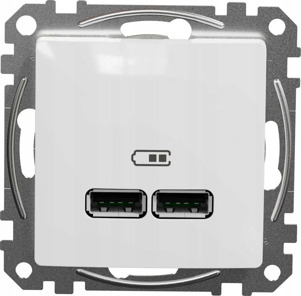 USB įkroviklis Schneider Electric Sedna Design SDD111401 (2×USB-A, 2.1A, baltas)