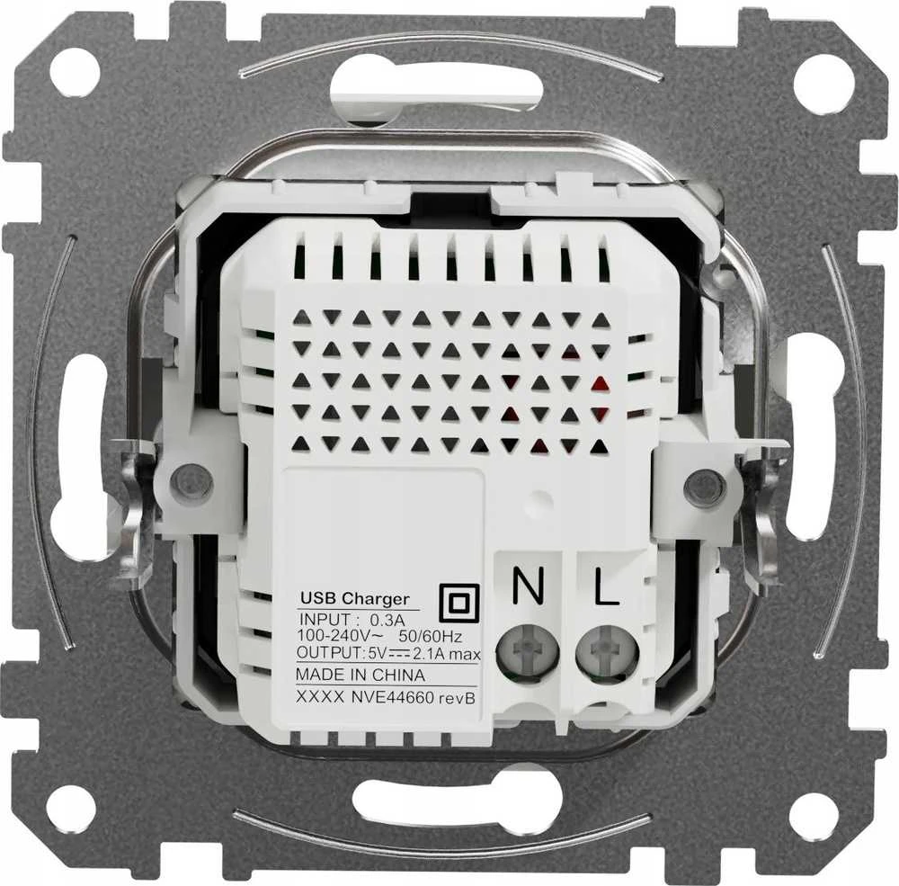 USB įkroviklis Schneider Electric Sedna Design SDD111401 (2×USB-A, 2.1A, baltas)