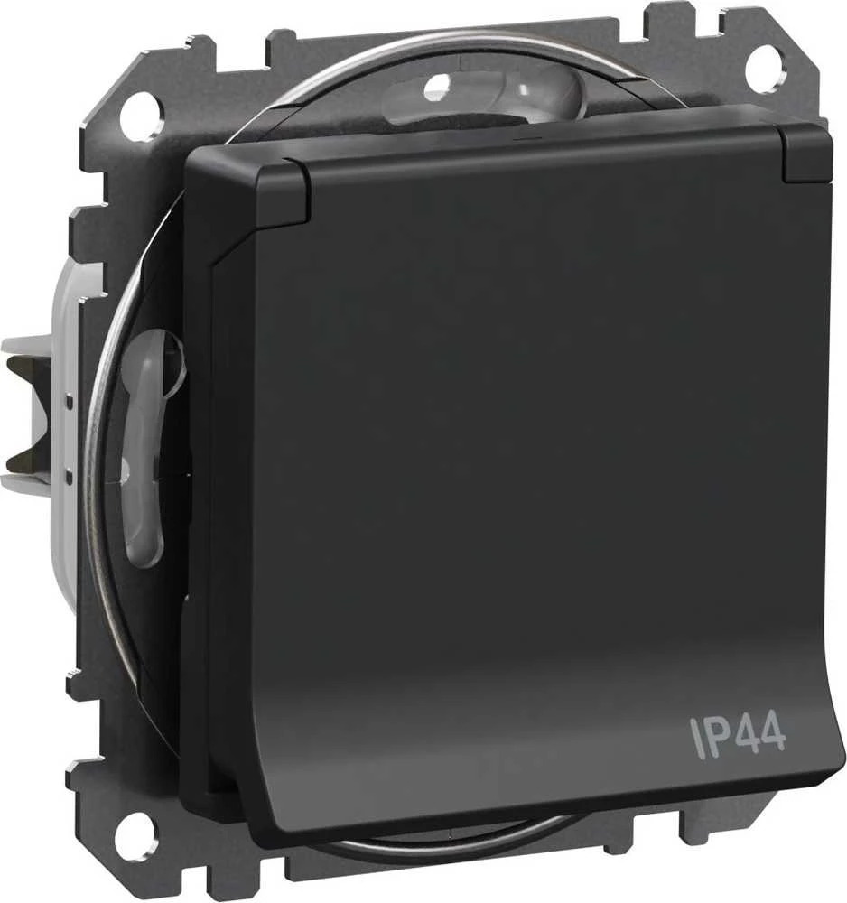 Schneider Electric GN.SCHUKO PRZ.IP44 Juodas ANTR.SEDNA DESIGN