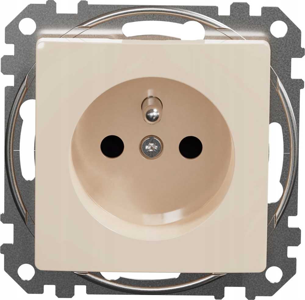 Schneider Electric SCHNEIDERE Vienvietis lizdas su įžeminimu Schneider Sedna Design SDD112011 su smėlio spalvos langinėmis Design & Elements