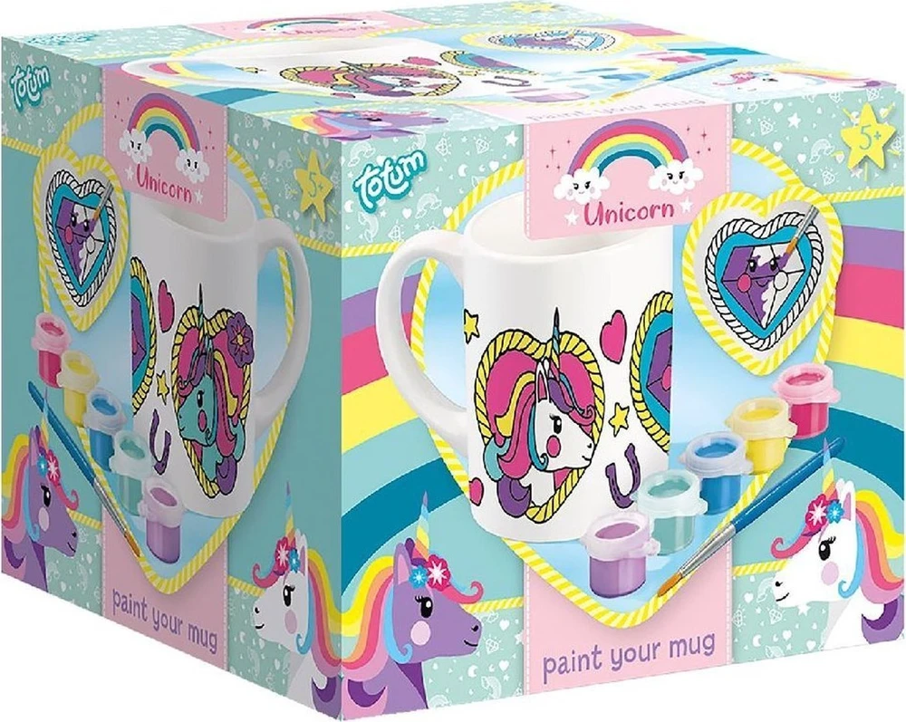 Scholastic Us Totum UNICORN PUODYLIS UNICORN keraminis puodelis, skirtas dažyti Unicorn dažais