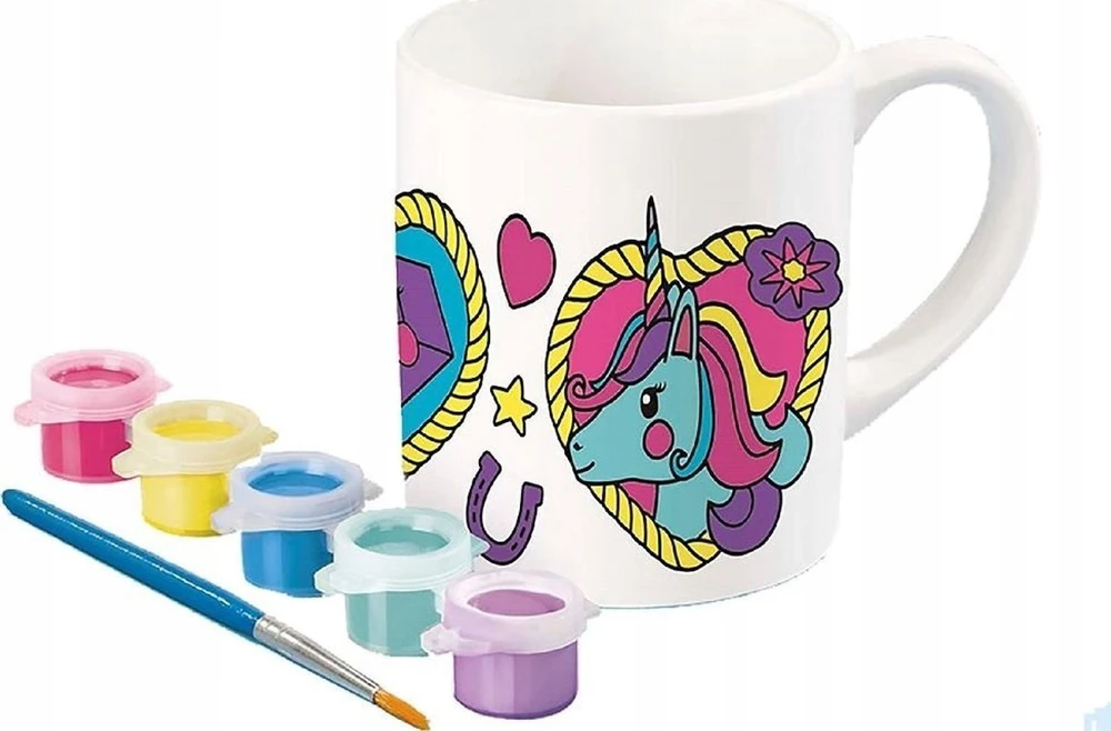 Scholastic Us Totum UNICORN PUODYLIS UNICORN keraminis puodelis, skirtas dažyti Unicorn dažais