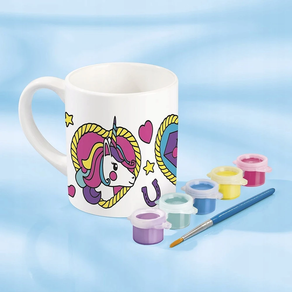 Scholastic Us Totum UNICORN PUODYLIS UNICORN keraminis puodelis, skirtas dažyti Unicorn dažais