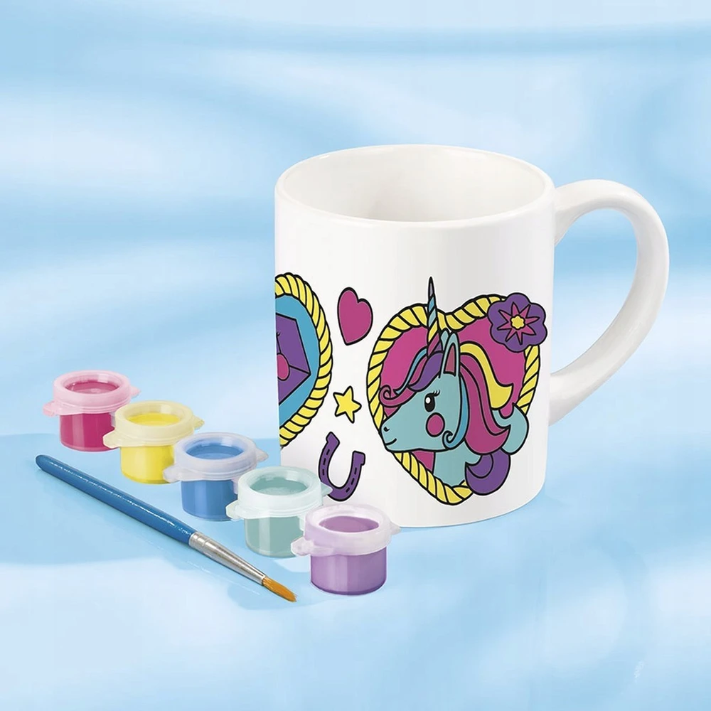 Scholastic Us Totum UNICORN PUODYLIS UNICORN keraminis puodelis, skirtas dažyti Unicorn dažais