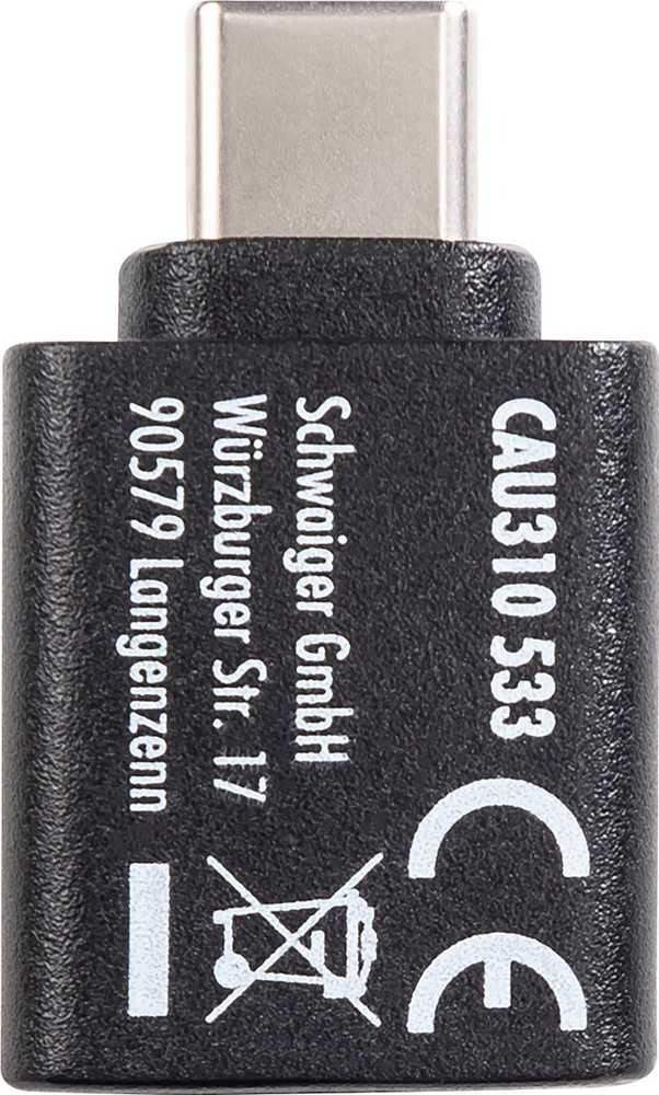 Adapteris USB Schwaiger CAU310 USB-A - USB-C Juodas (CAU310 533)