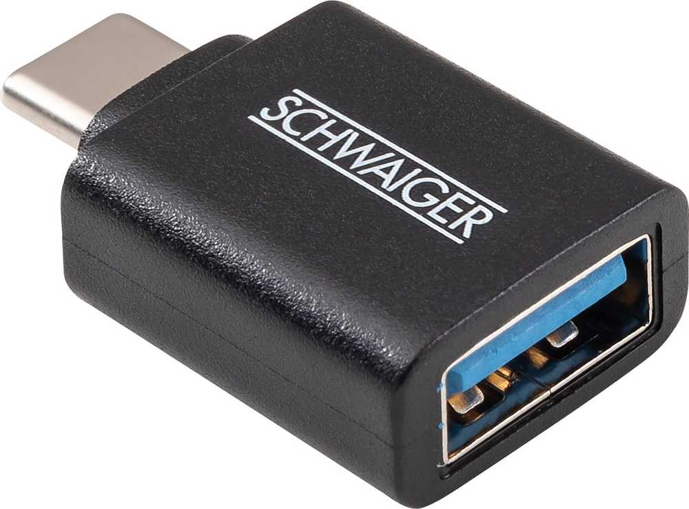 Adapteris USB Schwaiger CAU310 USB-A - USB-C Juodas (CAU310 533)