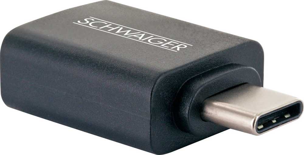 Adapteris USB Schwaiger CAU310 USB-A - USB-C Juodas (CAU310 533)