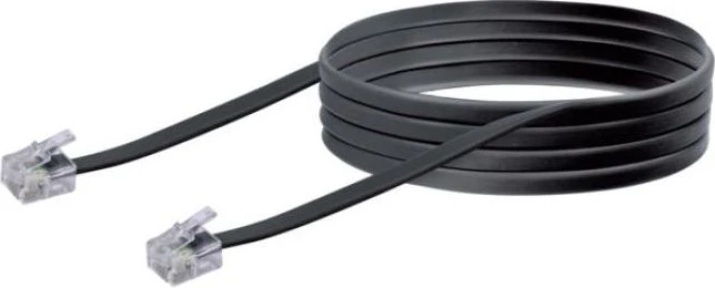 Schwaiger Telefono kabelis RJ11 6P4C 6m, juoda (TAL6331533)
