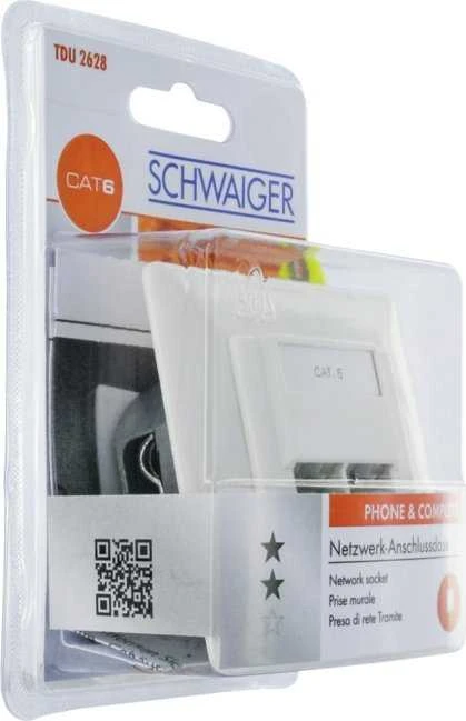 Schwaiger Schwaiger TDU2628532 RJ-45 elektros lizdas, baltas