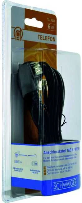 Schwaiger telefono kabelis TAE-N - RJ11 6P4C 6m (TAL6236533)