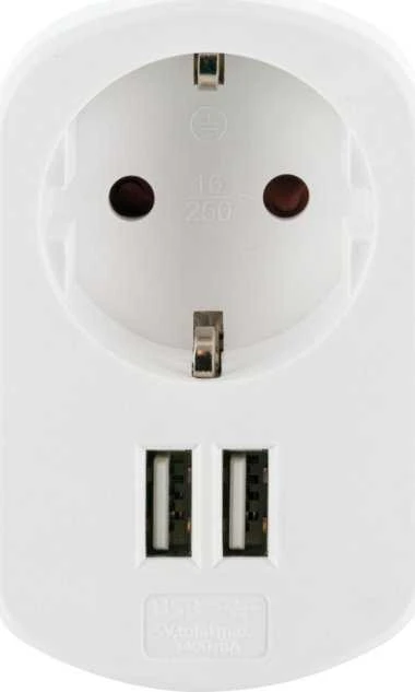 Schwaiger Schwaiger USB Ladeadapter 230V mit Steckdose baltas