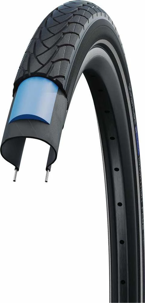 Padanga 28" Schwalbe Marathon Plus HS 348 Perf Wired 47-622 / 28x1.75 Juodas-Reflex