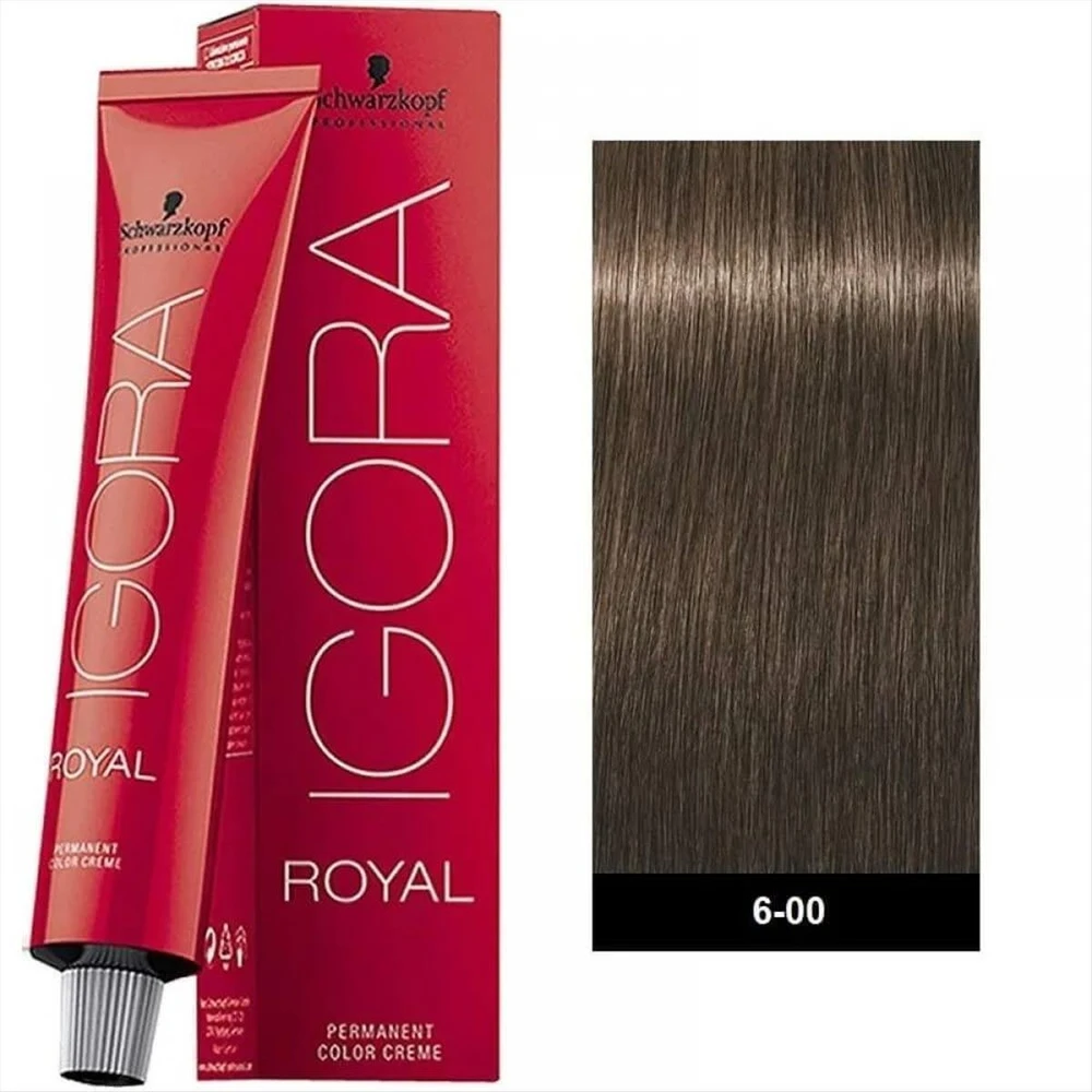 Schwarzkopf Professional, Igora Royal, nuolatiniai plaukų dažai, 6-00 Dark Skirta šviesiems plaukams Natural Extra, 60 ml Moterims