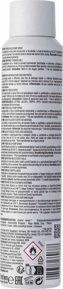 Stiprios fiksacijos plaukų lakas Schwarzkopf Professional OSIS + Freeze Pump (3) 200 ml