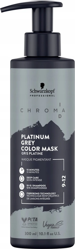 Plaukų kaukė Schwarzkopf Chroma ID Color Mask, 9-12 Platinum Grey, 300 ml