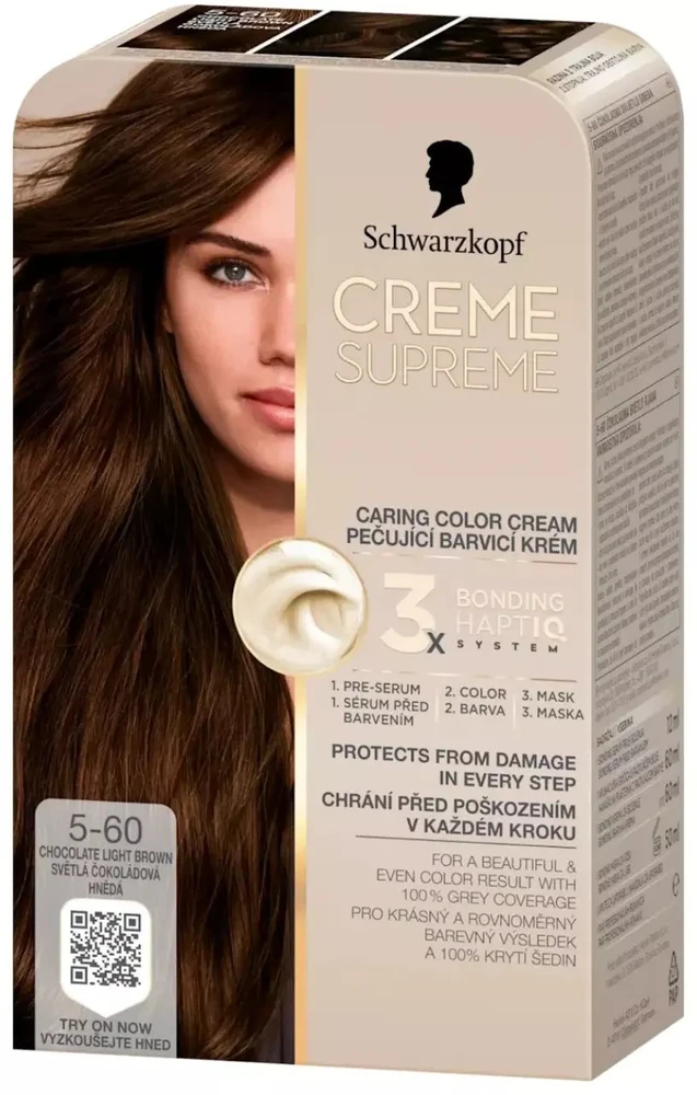 Schwarzkopf SCHWARZKOPF Creme Supreme plaukų dažų atspalvis 5-60 Chocolate Brown
