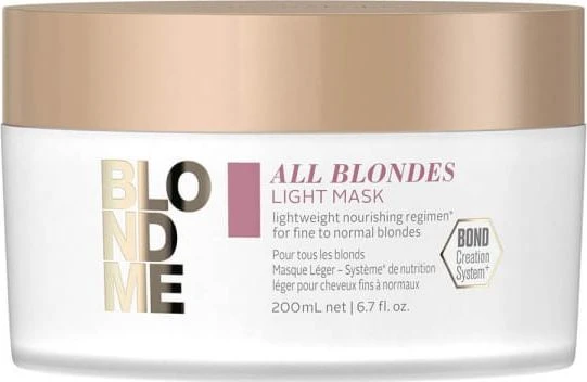 Lengvos tekstūros maitinamoji kaukė šviesintiems plaukams Schwarzkopf Professional BlondMe All Blondes Light Mask 200ml