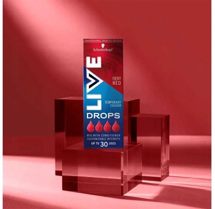 Schwarzkopf Live Drops Fiery Raudona, 30 ml