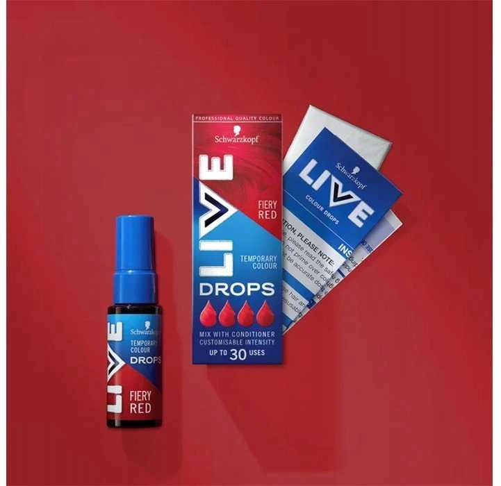 Schwarzkopf Live Drops Fiery Raudona, 30 ml