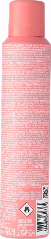 Itin stiprios fiksacijos plaukų putos Schwarzkopf Professional Osis+ Grip, 200 ml
