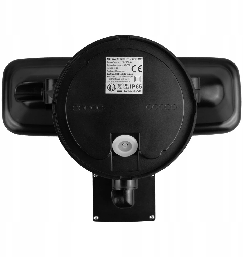 Maclean LED sieninis šviestuvas, su PIR jutikliu, 20W, 1500lm, IP65, neutralus baltas 4000K, juodas, MCE524 B