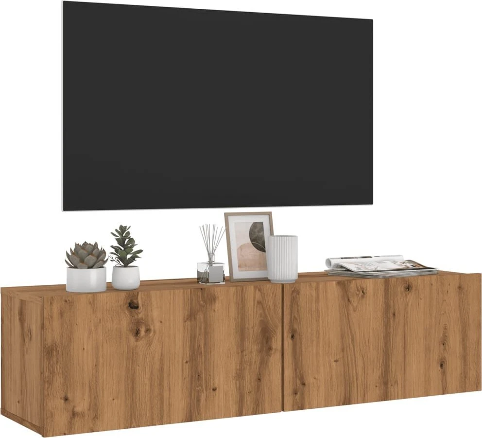 TV staliukas Sieninė TV spintelė, artisano, 120x30x30cm, apdirbta mediena