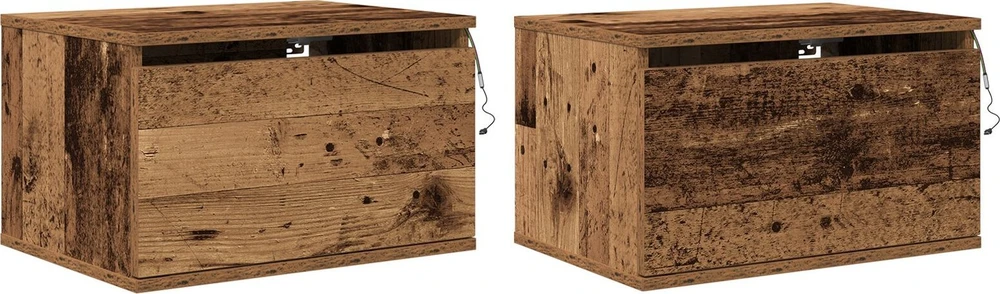 Sieninis naktinis staliukas 2 pcs Sena mediena 50 x 36 x 30 cm
