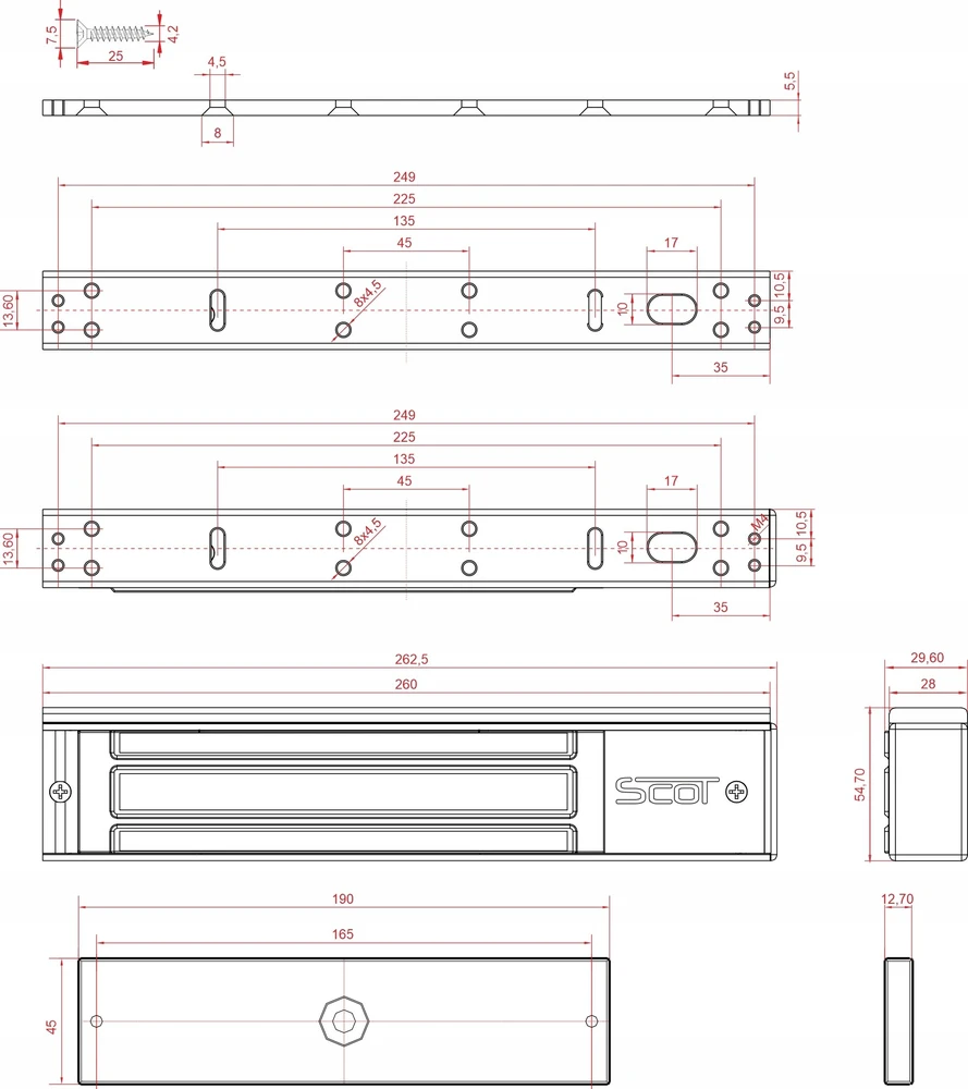 SCOT EL-800SP2 SCOT elektromagnetinė armatūra 280 kg
