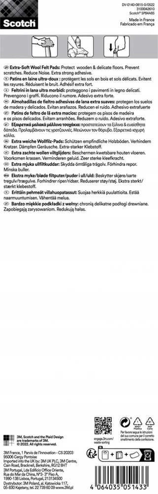 Scotch 3M Itin atsparus veltinio padas SCOTCH, stačiakampis, 215x80mm, 1 vnt., juodas