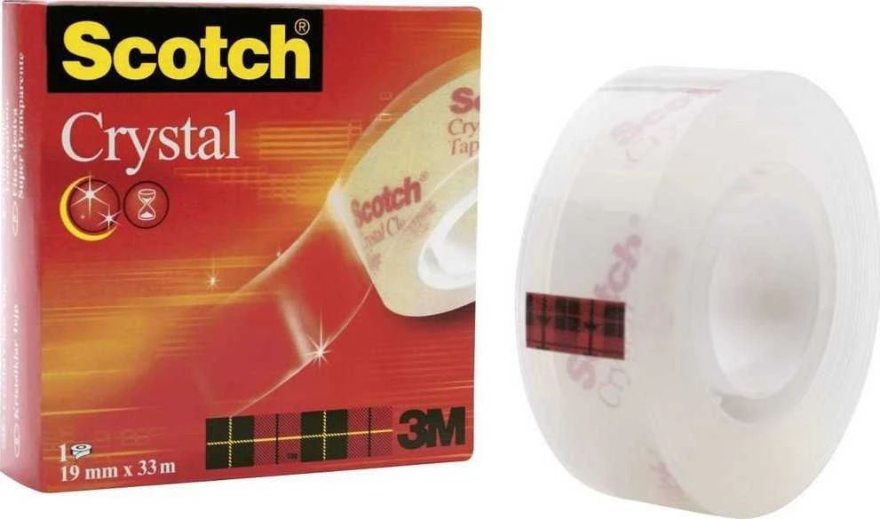 Lipni juostelė 3M Scotch Crystal Clear 600, 19 mm x 33 m, ypač skaidri