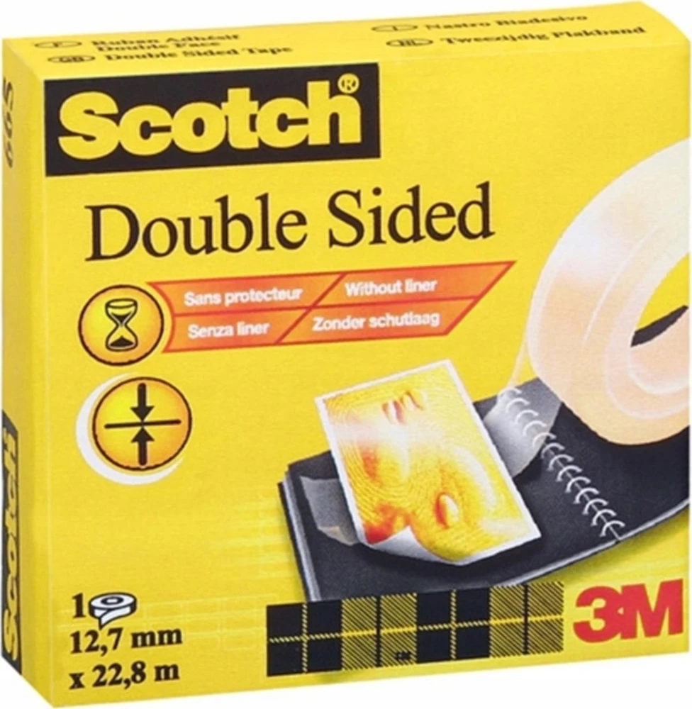 Dvipusė lipni juosta SCOTCH 665, 12 mm x 23 m, skaidri