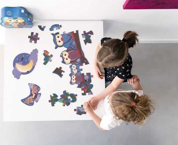 Dėlionė Scratch Scratch, Dwustronne Puzzle XL (obrazek 63x40 cm) Sowa ''dzień i noc''
