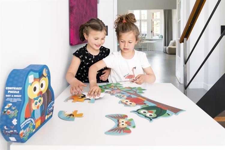 Dėlionė Scratch Scratch, Dwustronne Puzzle XL (obrazek 63x40 cm) Sowa ''dzień i noc''