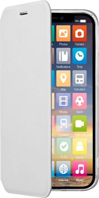 Dėklas SCREENOR CLEVER GALAXY A12 Baltas