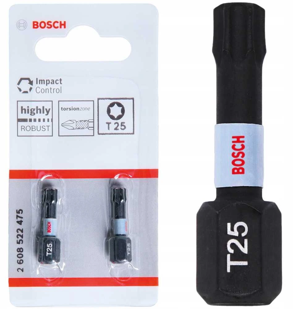 Bosch Suktuvo antgaliai T25 2 vnt./ Impact, L=25mm